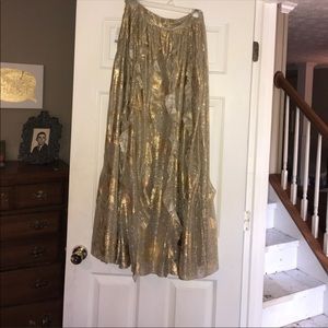 Gold, long, anthropology skirt